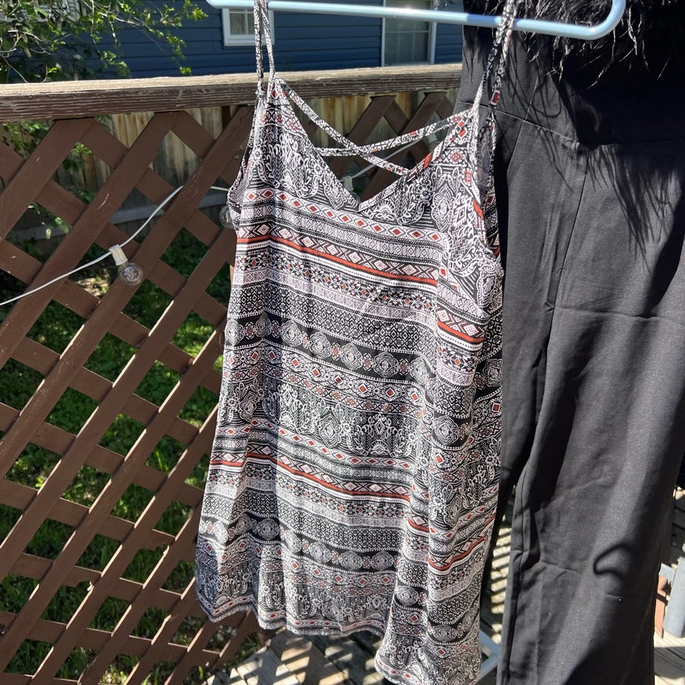 Forever 21 Graphic White and Brown Camisole